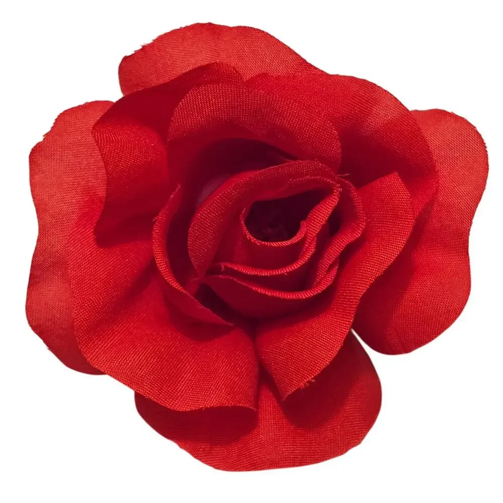 25 Red Silk Rose Heads Stemless Wedding Floral Craft DIY Wreaths 2.5in
